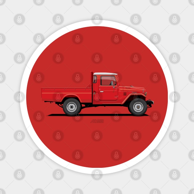 Land Cruiser FJ45 Pick Up Red Magnet by ARVwerks